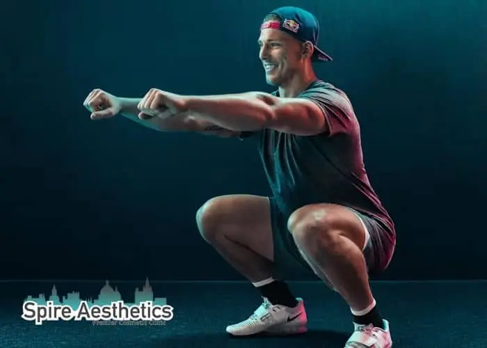 Image of man build leg muscle Stowmarket through exercise